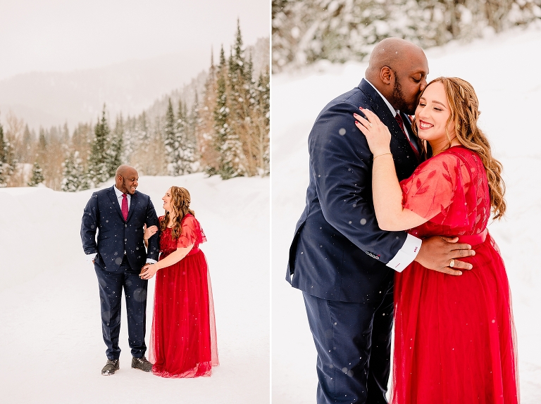 Winter Jordan Pines Engagement Session, Winter Mountain Engagements